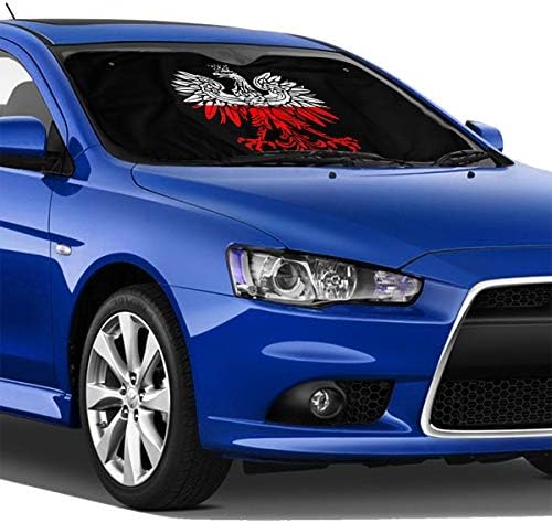 車用 大型家電 サンシェード フロントサンシェード ガラスカバー 遮光 シューズ バッグ 断熱 紫外線対策 暑さ対策 折りたたみ Bc カーサンシェード 簡単着脱 丈夫で長持ち 軽 普通車用700x1300mm 吸盤4個付 かわいい ポーランドフラグホワイトイーグル