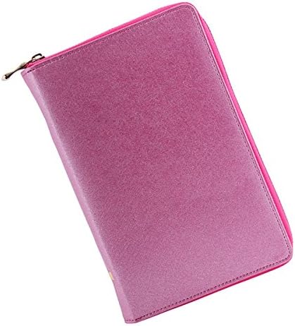Dachun Nail Stamping Plates 120Slots Synthetic Leather Holder Case Organizer in Black and Blue Pink Pattern (Pink)