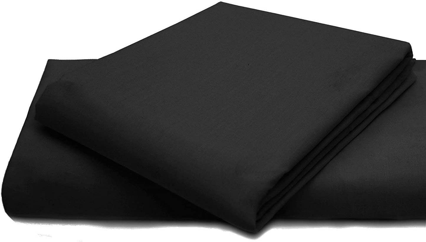 Comfy Nights PolyCotton Plain Dyed Flat Sheet Or Pillow Pair, Super King - Black — image 1