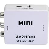 Mini AV to HDMI Converter, FrontTech RCACVS 3 RCA Composite Video AV to HDMI Converter for TV/PC/PS3/Blue-Ray DVD