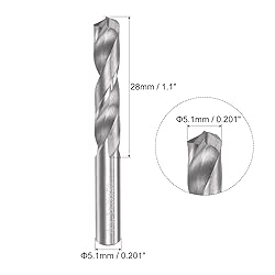 uxcell Solid Carbide Drill Bits, 5.1mm C2/K20