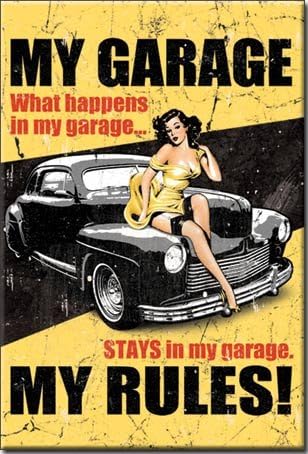 (2x3) My Garage My Rules Distressed Retro Vintage Refrigerator Magnet