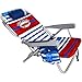 Tommy Bahama 2 Backpack Beach Chairs with Cup Holders (Multicolor Stripes + Multicolor Stripes) + 1 Medium Tote Bag