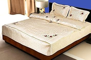Namaste India Designer Home Decor Floral Embroidery Double Bed