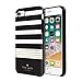 kate spade new york Protective Hardshell Case for iPhone 8, iPhone 7 & iPhone 6/6s - Stripe 2 Black/White/Gold Foil