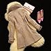 Allbebe Women's Winter Thicken Long Faux Fur Shearling Coat with Fox Fur Trim