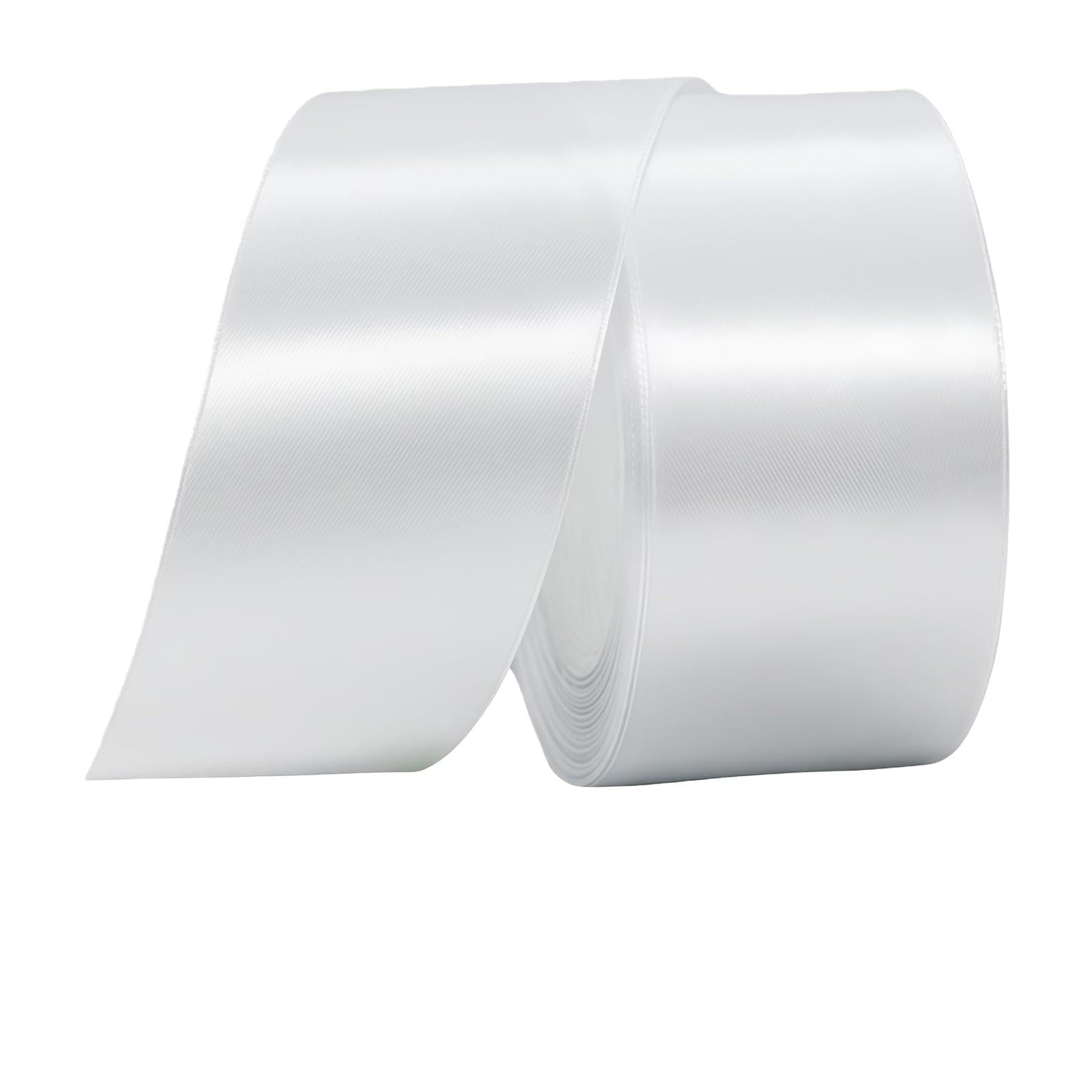 White Ribbon 50mm for Gift Wrapping 22M,White Satin Ribbon 50mm Wide for Crafting Cake,Hair Bow,Polyester Ribbon Christmas Decoration,Wedding Car Decor