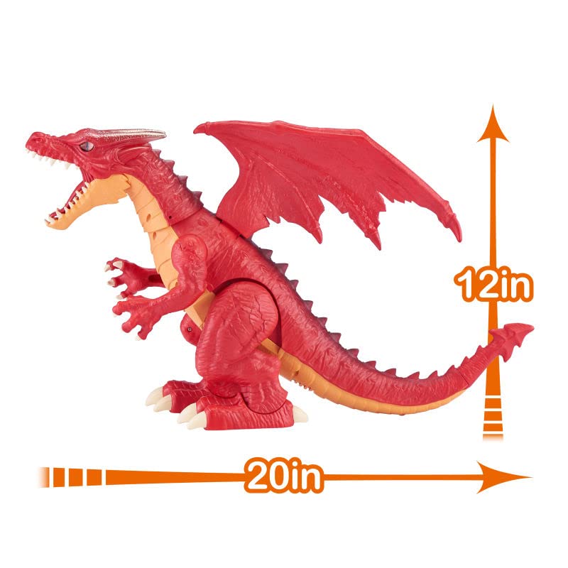 ROBO ALIVE Ferocious Roaring Dragon Battery-Powered Robotic Toy by Zuru (Red)