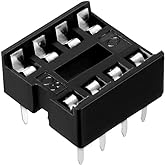 uxcell 30pcs DIP IC Chip Socket Adaptor Solder Type 2.54mm Pitch Dual Row 8 Flat Pin 7.6mm Row Pitch