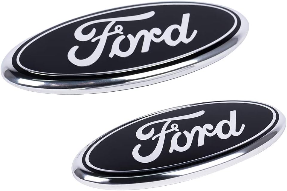SFONIA Front Rear Bonnet Emblem Engine Hood Logo Trunk Badge for Explorer Sharp F150 F250 (Black1)