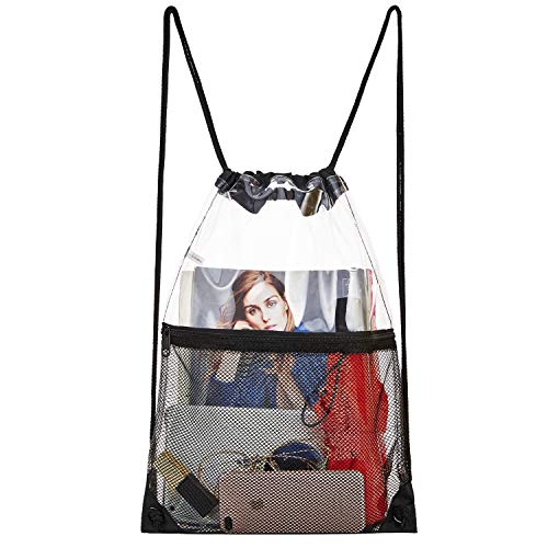 Clear Drawstring Bag, Bulk Bags Cinch Sacks Backpack Pull String Bags