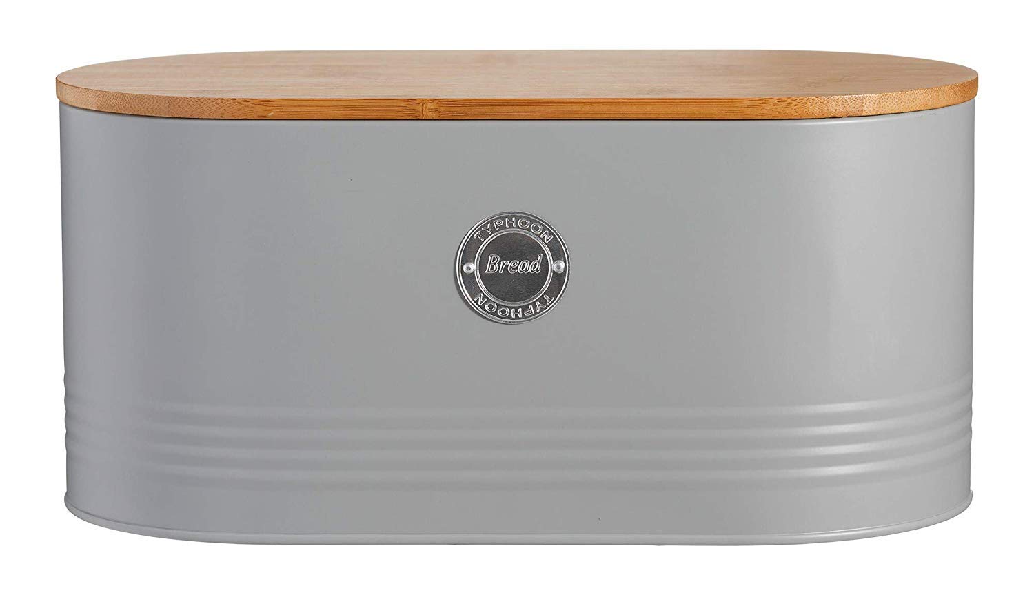 Typhoon Living Bread Bin with Lid, Grey, 33.5 x 18 x 16cm