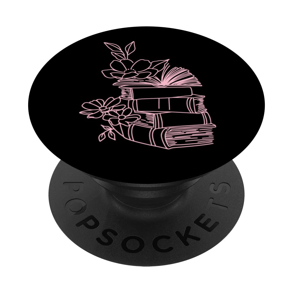 Floral Flower Book Reading Bookworm Nerd Growing Literature PopSockets Swappable PopGrip