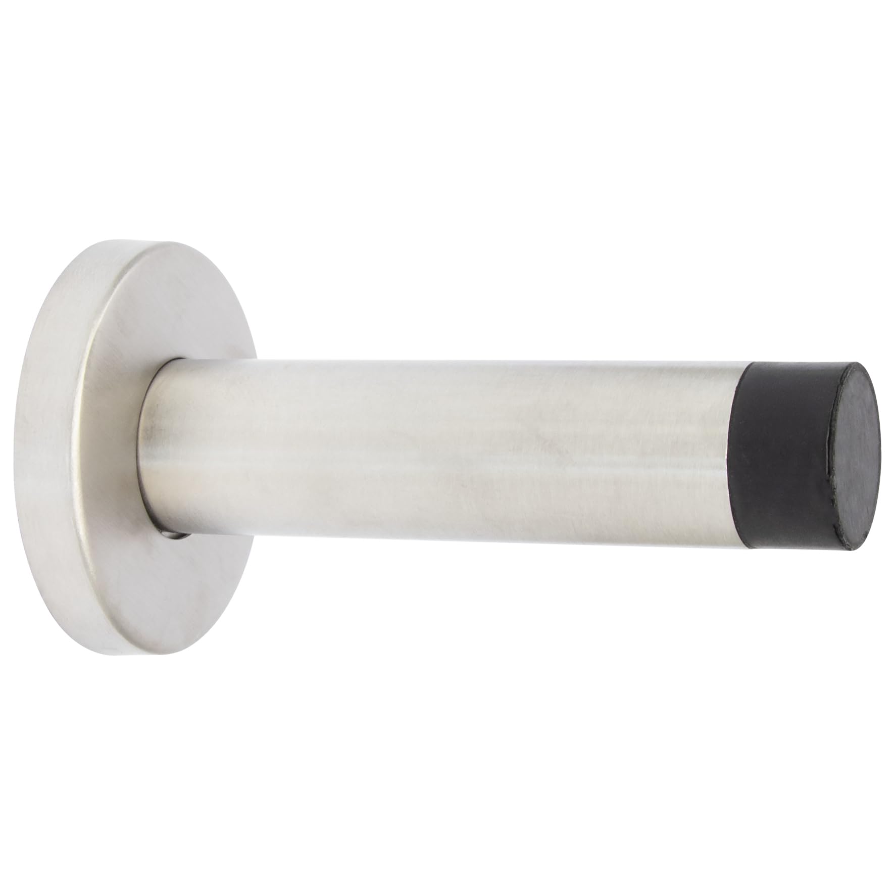 Wagner Doorstop Stick Design - Ø 46 x 85 mm, Design Buffer Made of satinised die-cast zinc + Soft Thermostatic Rubber, to be Screwed on Walls, Protects Door and Wall - 15806411