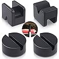 Swpeet 4 Pack 2 Types Sparta Floor Jack Pad Adapter for Jack Stand 2-4 ton Universal Rubber Sparta Floor Slotted Frame Rail P