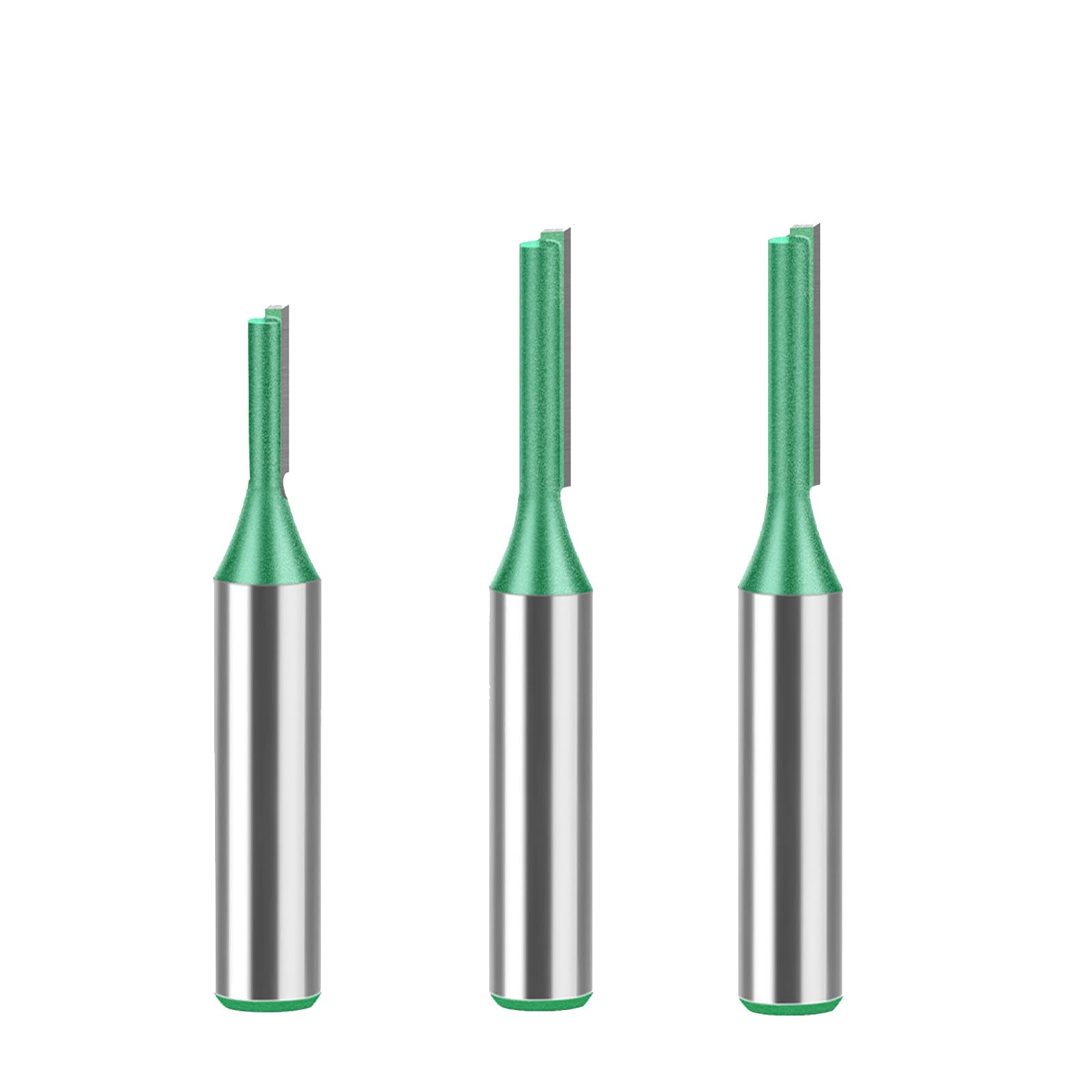 MACHSWON 3 PCS Straight Router Bit Set 8mm Shank,Double Flute Woodworking Milling Cutter Router Bit Sets 3mm 4mm 5mm Cut Diameter Cutting Trimming Cutter Routing Bits