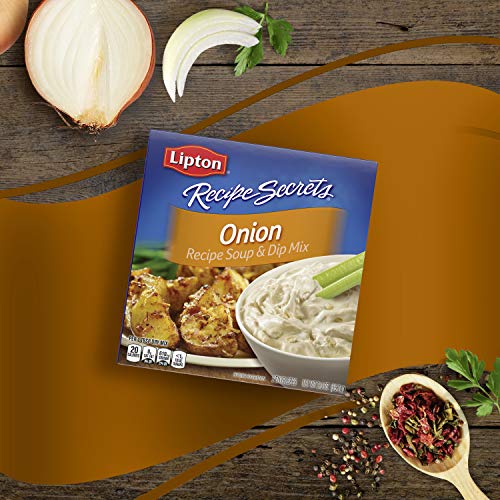 LIPTON RECIPE SECRETS SOUP AND DIP MIX FOR A DELICIOUS MEAL ONION GREAT WITH YOUR FAVORITE RECIPES, DIP OR SOUP MIX, 2 ENVELOPES, 2 OUNCE (PACK OF 1)