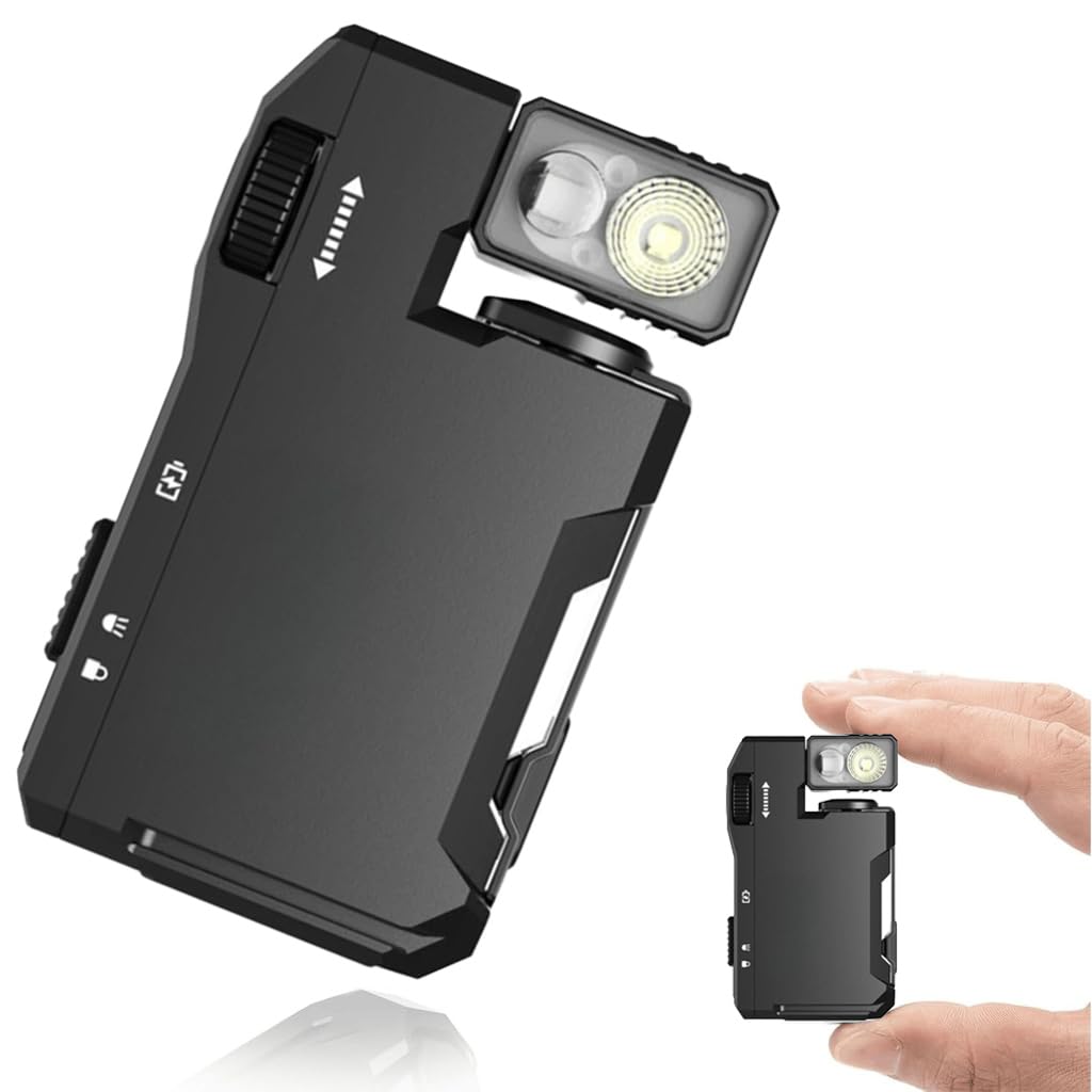 Photo 1 of HZNXEPX Rechargeable Flashlights,400 Lumens EDC Pocket Flashlights, Double Light Mini Flashlight with RGB Light, Magnetic Tail Waterproof Portable Flash Light for Outdoor Home Emergencies (Black)