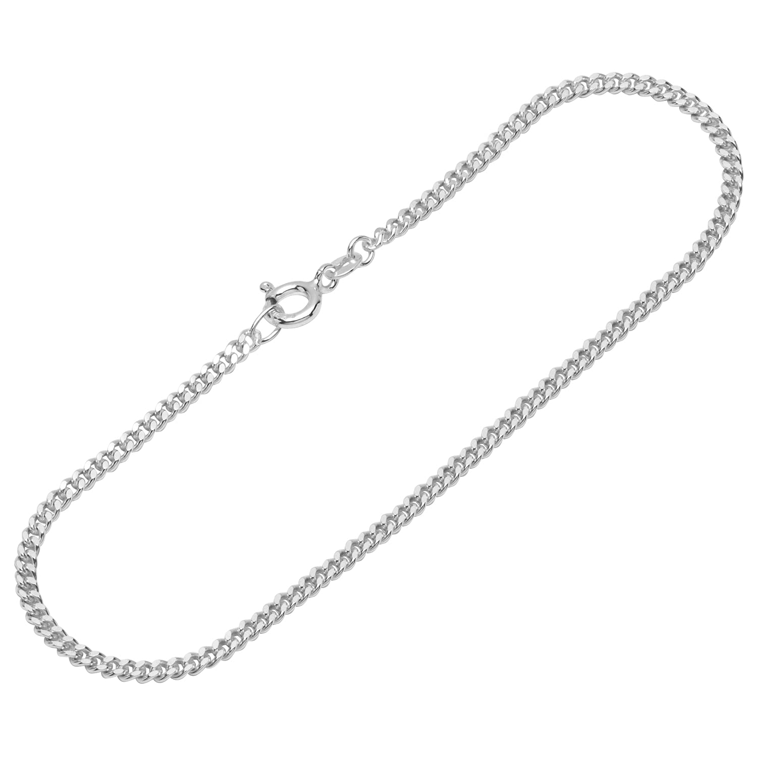 NKlaus bracelet 925 Sterling Silver 19cm curb chain diamond plated men bracelet chain new 12568