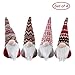 GMOEGEFT Swedish Christmas Gnome Plush, Scandinavian Santa Gnome Tomte, Table Ornaments, Holiday Decorations, Set of 4 (A)