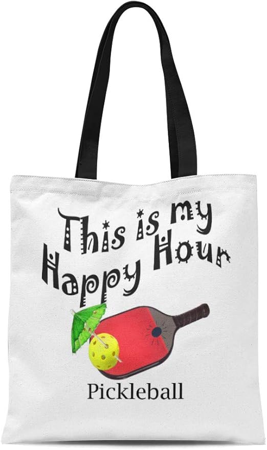 Womens I Love Pickleball Canvas Shoulder Bag Handbags Tote Bag Casual