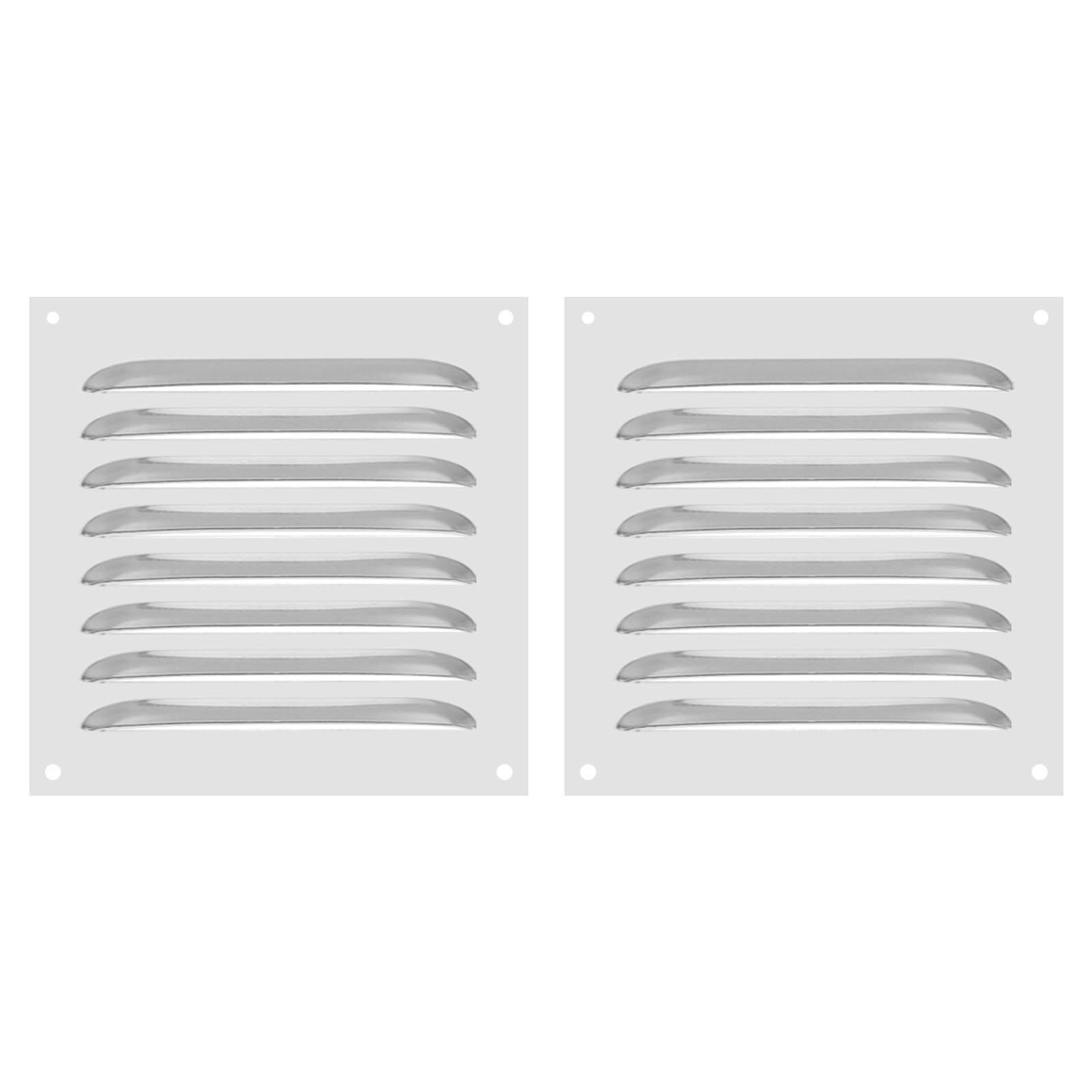 PATIKIL 8 x 8 Inch Stainless Steel Vent Cover, 2 Pack Screen Air Grille Ventilation Cover HVAC Louvered Grill for Home Kitchen Fireplace Bathroom Wall Ceiling, Silver Tone