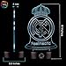 3D Optical Illusion Night Light - 7 LED Color Changing Lamp - Cool Soft Light Safe For Kids - Solution For Nightmares - Soccer Team Real Madrid