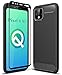 HuYin Google Pixel 4 XL Case with Tempered Glass Screen Protector Frosted Shield Luxury Slim Design for Google Pixel 4 XL Phone (Black)