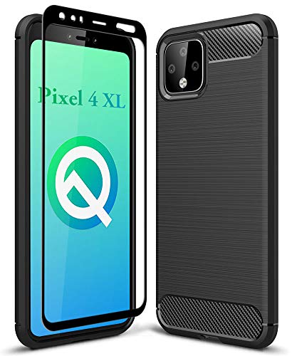 HuYin Google Pixel 4 XL Case with Tempered Glass Screen Protector Frosted Shield Luxury Slim Design for Google Pixel 4 XL Phone (Black) HuYin Google Pixel 4 XL Case with Tempered Glass Screen Protector Frosted Shield Luxury Slim Design for Google Pixel 4 XL Phone (Black)