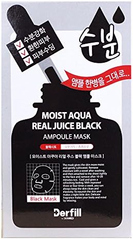 Korea Derfill Moist Aqua Real Juice Black Ampoule Mask 10pce