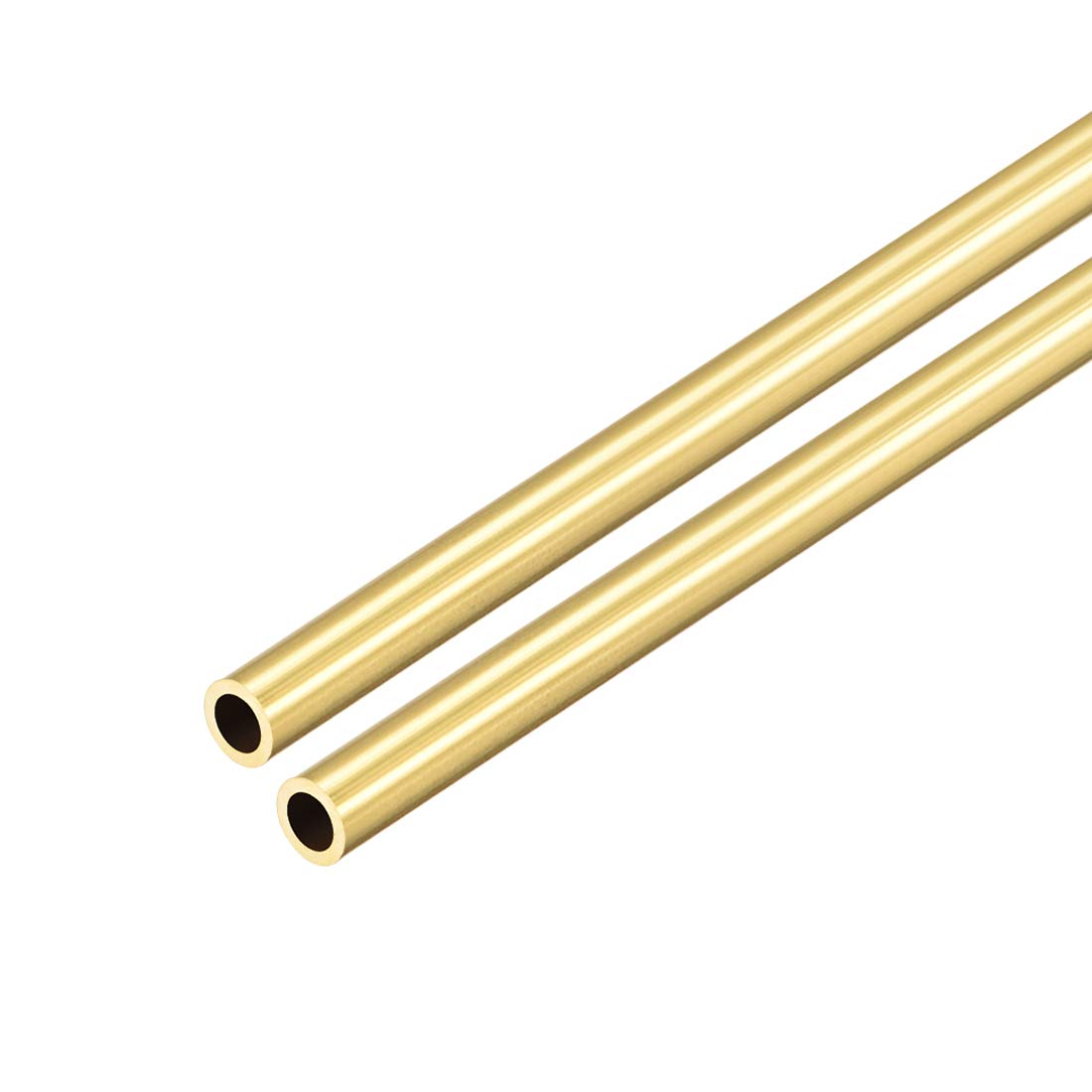 sourcing map Brass Round Tube, 300mm Length 6mm OD 1mm Wall Thickness, Seamless Straight Pipe Tubing 2 Pcs