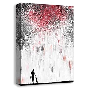 Canvas Wall Art-Romantic Rainy Day-Canvas Prints Home Artwork Decoration for Living Room,Bedroom - 12x18 inches