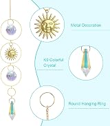 OFFCUP Crystal Suncatchers 5pc Rainbow Prism Sun Catchers Set view 2