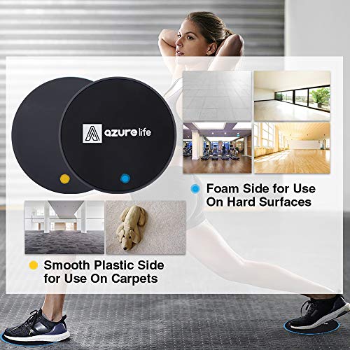 A AZURELIFE Exercise Core Sliders, Dual Sided Exercise Gliding Discs