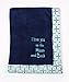 Bacati - Tribal/Aztec Plush Embroidered 30 x 40 inches Baby Blanket (Mint/Navy Love You to The Moon & Back)