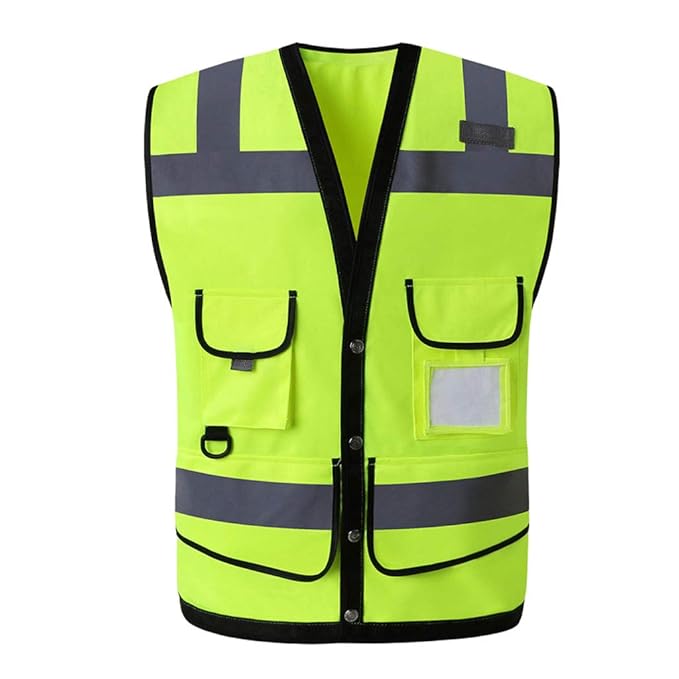 Warnwesten Arbeitskleidung Sicherheitswesten Warnwesten Warnwesten Warnwesten mit Mehreren Taschen Warnwesten (Color : Yellow