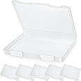 PerKoop 6 Pcs Clear A4 File Box Document Plastic Storage Box Paper Plastic Case Board Game Storage Containers Magazine Protector File Holder with Buckle (White,12.4 x 9.84 x 1.18 Inches)