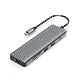 TOTU USB Hub, 9 in 1 USB C Hub for Type C Laptops - 4K HDMI, 2*USB 3.0 Type-A, USB-C Data Transfer Port, 2*USB 2.0 Type-A, SD/TF, USB C PD