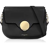 LeParmentier San Pedro Leather Shoulder Bag, 9.8 x 7.5 x 3.1 inches, Goldtone Hardware