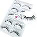 Mink 3D False Eyelashes LASGOOS Natural Daily Look Messy Real Mink Lashes Fake Eyelashes for Eye Makeup 5 Pairs/Box (A13)