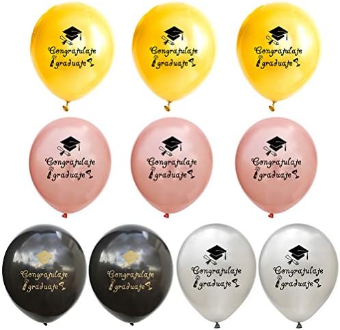 Acewen 10Pcs Graduation Latex Balloons Celebrate 2019 Graduation Novelty Party Supplies Grad Gift Back To School Party Congratulations Graduation Party Favors,Mutil Color