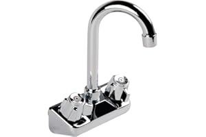 ROYAL BRITANIA Wall Mount Hand Sink Faucet 4 Inches Centers with 8-1/2 Inches Gooseneck Spout