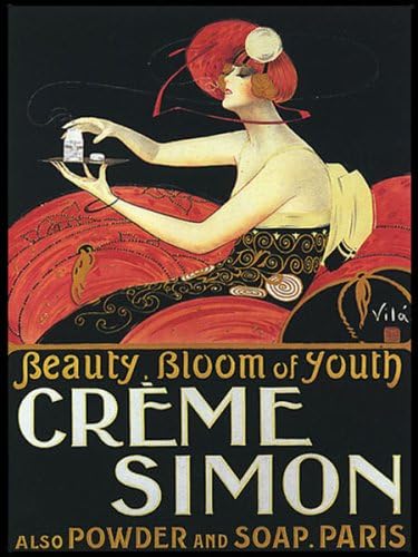 WONDERFULITEMSBeauty Bloom of Youth Creme Simon Also Powder and SOAP Paris France 12" X 16" Vintage Poster REPRO