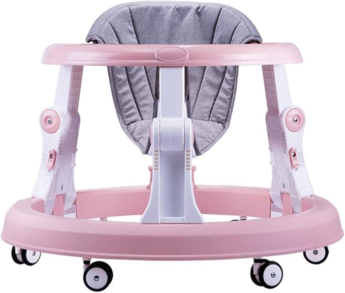 Baby Walker Adjustable Height,Foldable Toddler Stand Learning Stroller For Seated Or WalkBehind