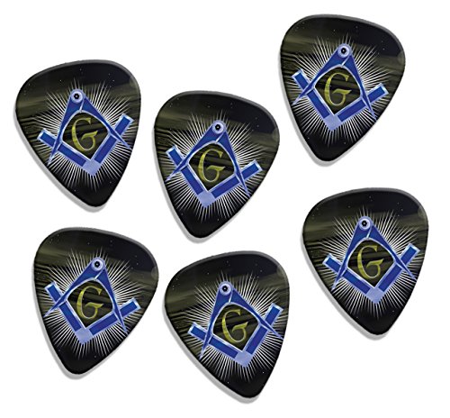 Masonic Symbol Freemason 6 X Loose Logo Guitar Picks (GD)