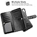 Vofolen Case for iPhone Xs Max Case Wallet Card Holder Slot Folio PU Leather Flip Cover Heavy Duty Protective Bumper Armor + Detachable Strap Magnetic Slim Shell for iPhone Xs Max 10S Max (Black)