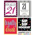 Chic 21st Birthday Wine Label Pack - Birthday Party Supplies, Ideas and Decorations - Funny Birthday Gifts for Women