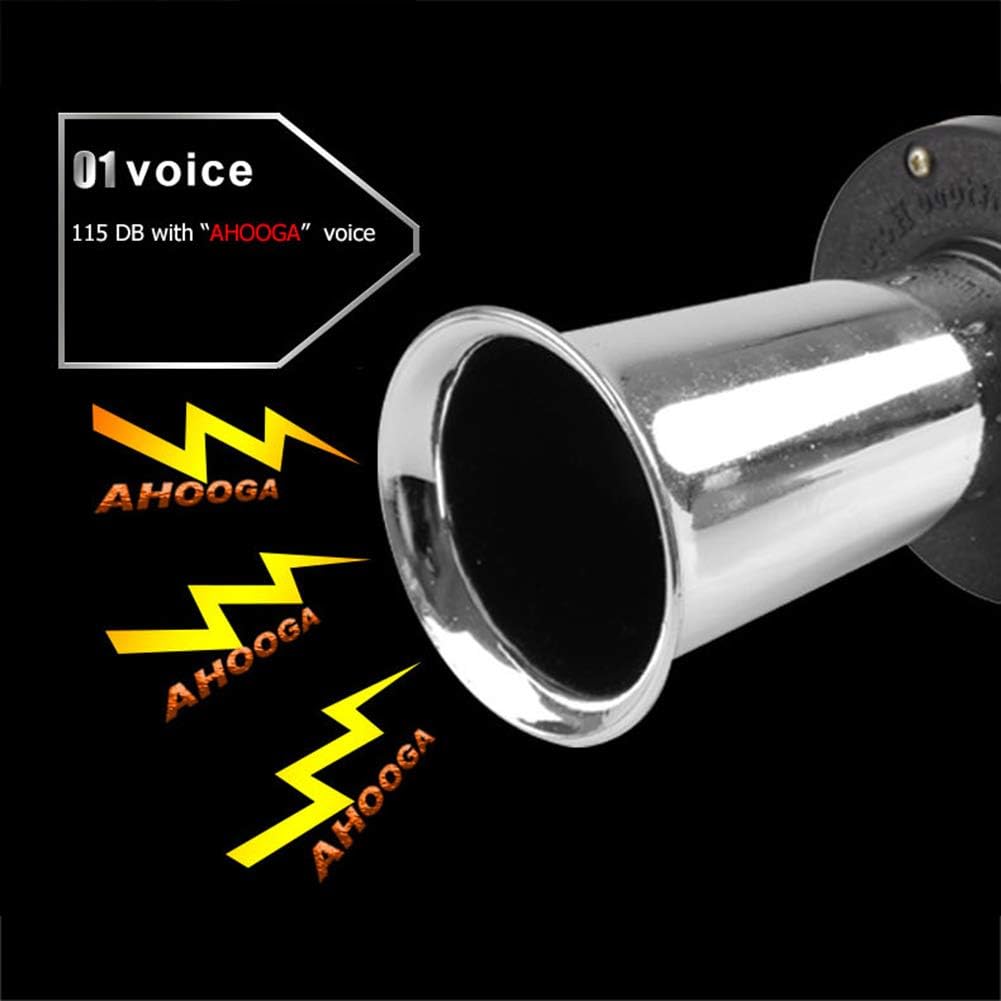 Bocina Vintage 12V Oo Ga Oogah - Sonido Clásico De 110 DB Para Coches Antiguos, Motos O Camiones - Color Plata