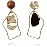 XYAYOU Retro Irregular Drip Oil Asymmetric Drop Earrings for Women | Temperament Geometric Jewelry