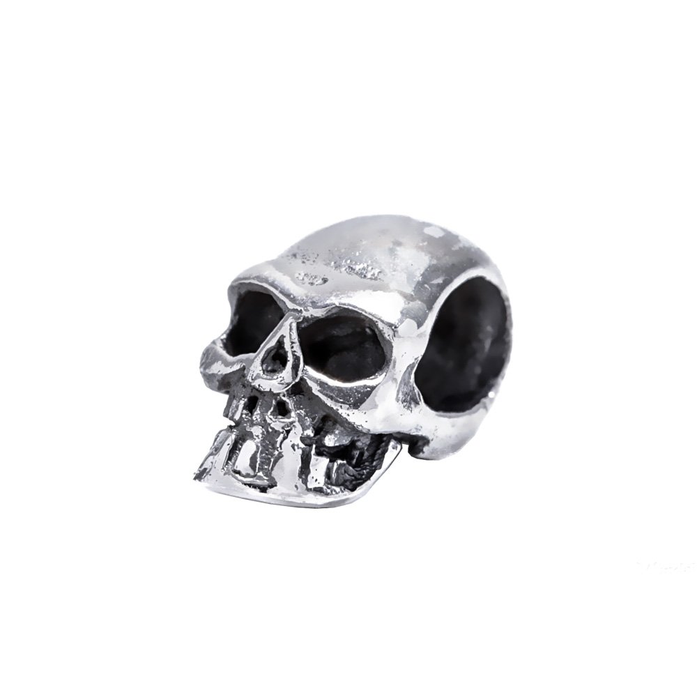 NKlaus Skull Hair Beard Bead SKAL Biker Jewellery 925 sterling silver 7691